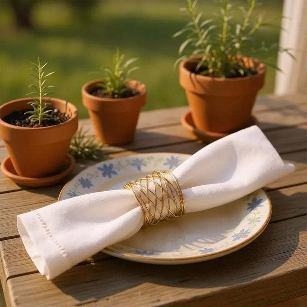 Nicolson Russell Gold-Wired Napkin Rings 4pc