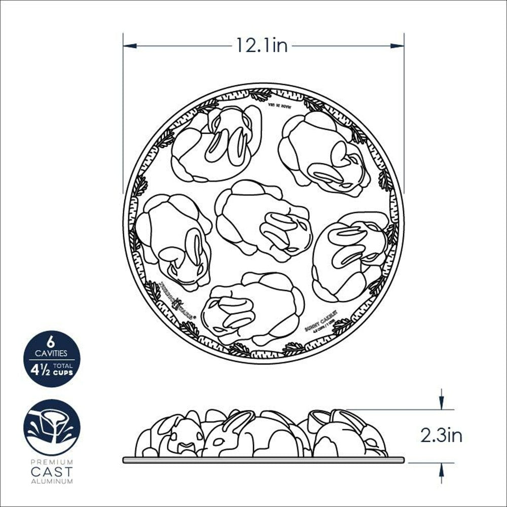 Measurement chart of a round metal tray with caviar design, showing dimensions and capacity details.