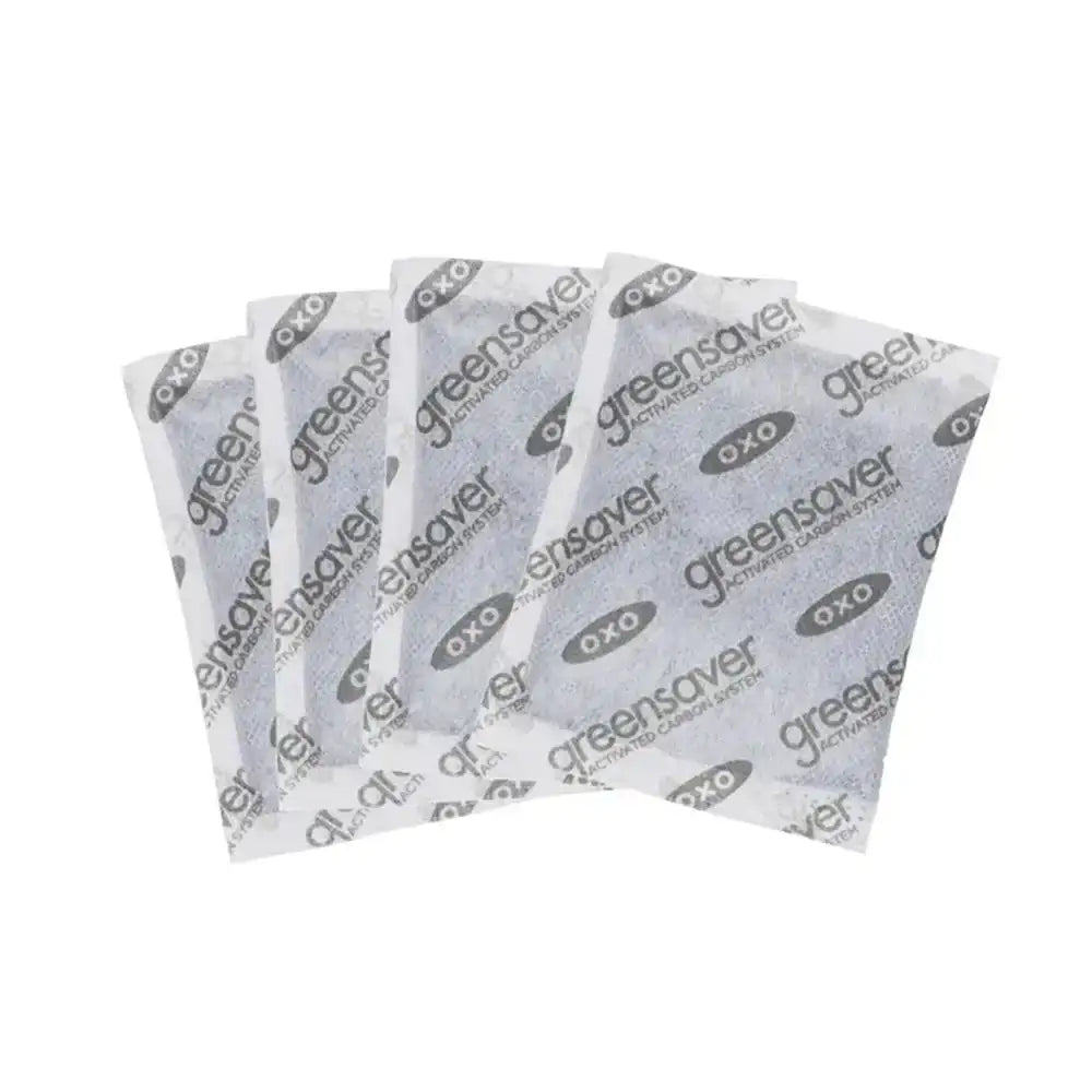 Pack of OXO greensaver food packaging on a white background