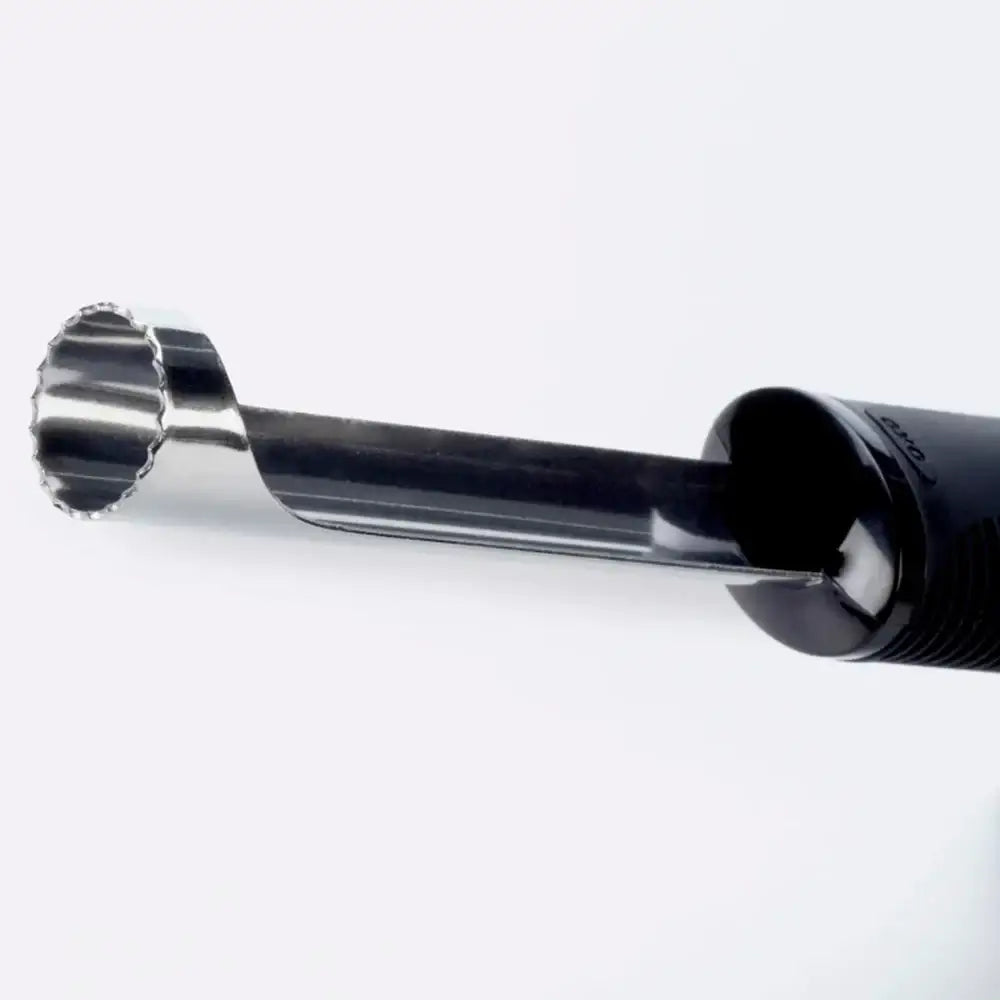 Black and silver kitchen tool on a white background