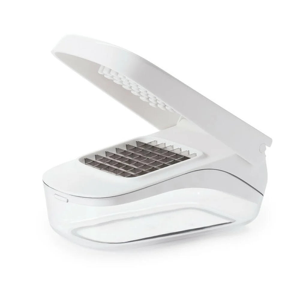 White vegetable food chopper on a white background
