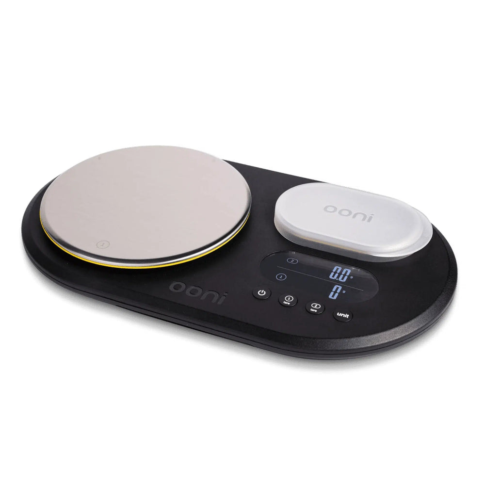 Ooni dual platform digital scale with a white background