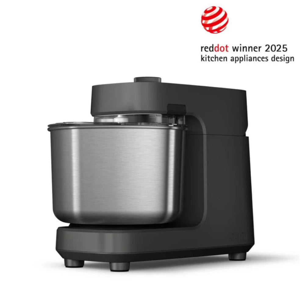 Dark grey mixer on a white background.