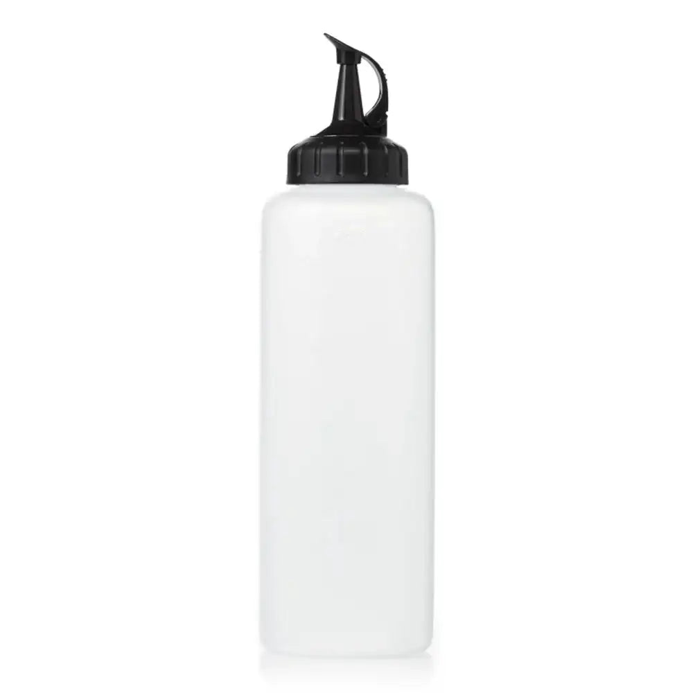 White bottle with a black cap on a white background