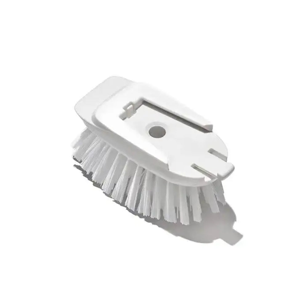 White brush with bristles on a white background