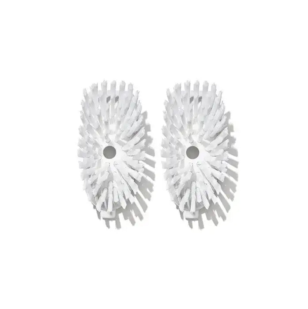 Two white bristle brushes on a white background