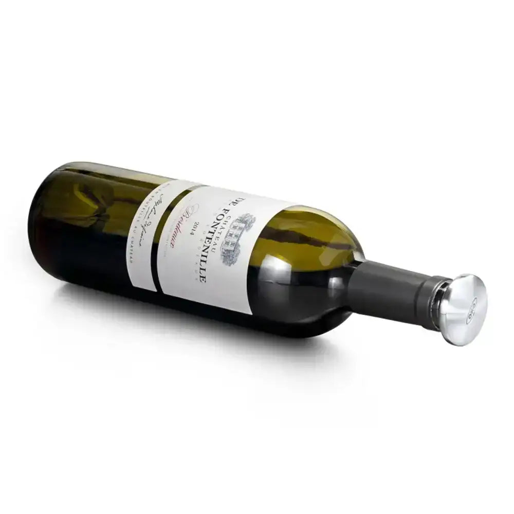 Wine bottle with a unique nozzle on a white background