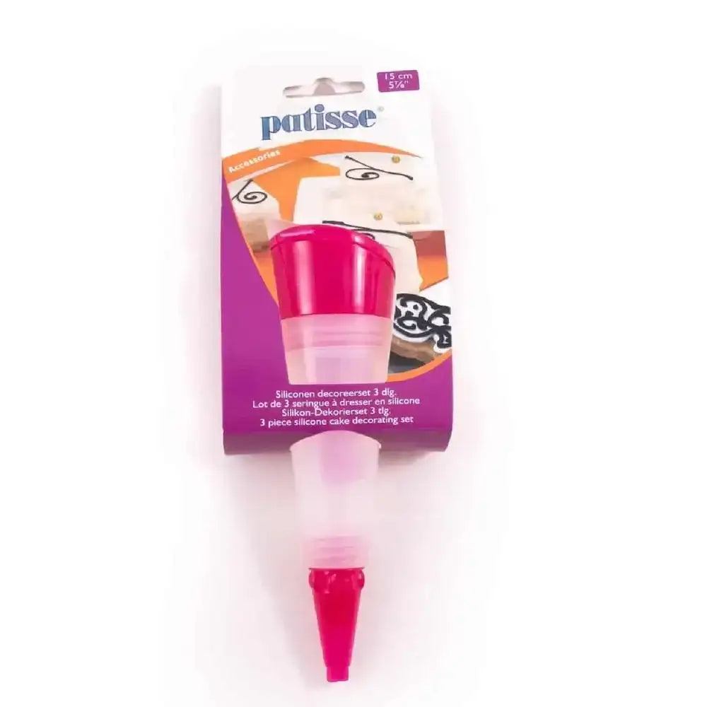 Pink cake decorating tool with packaging on a white background