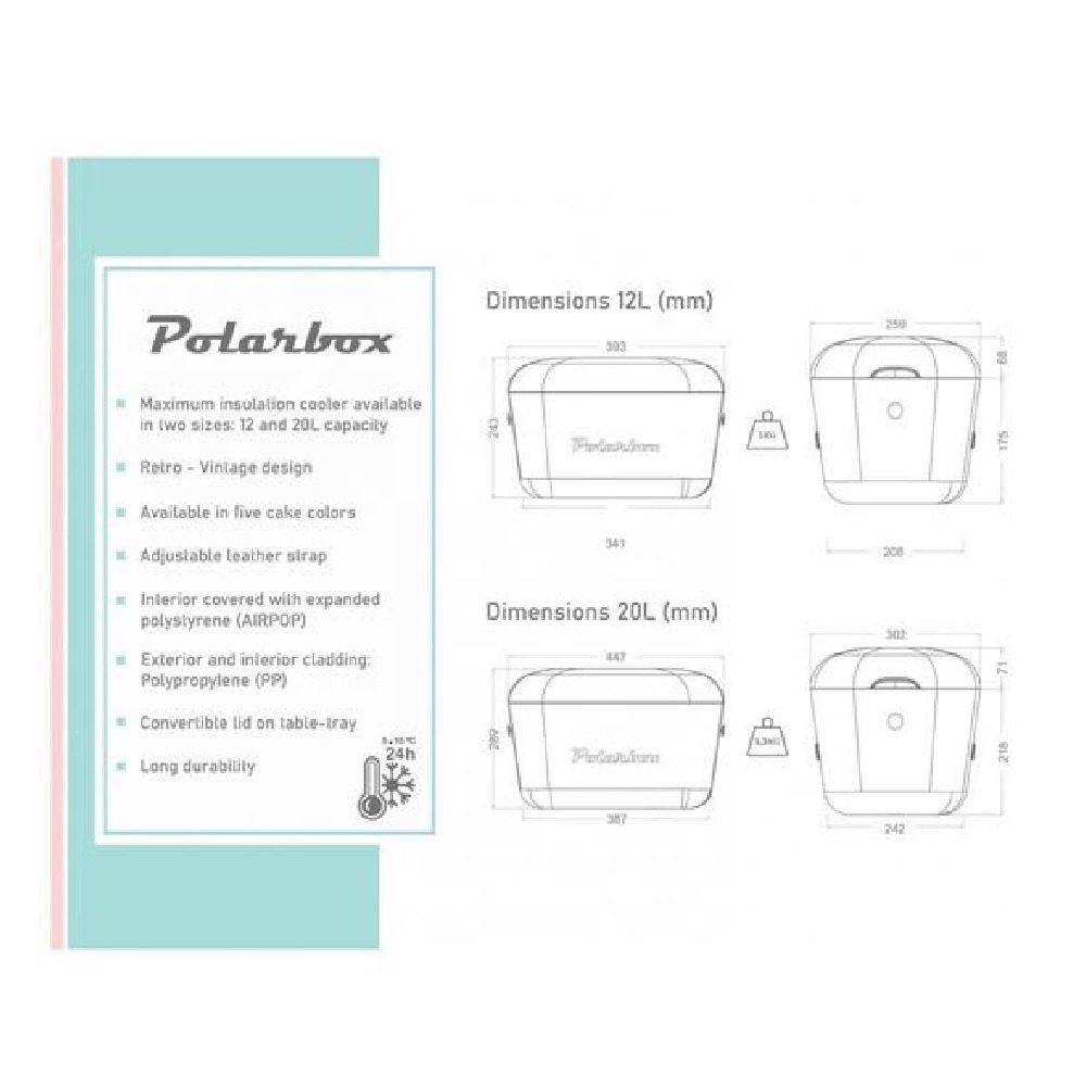 Polarbox Classic Retro Cooler Box Naranja Rose 12L