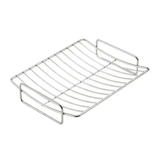 Metal roasting rack on a white background