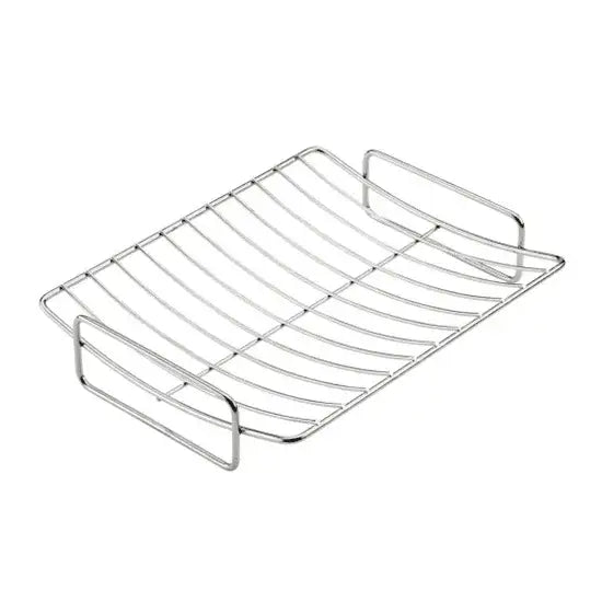 Metal roasting rack on a white background