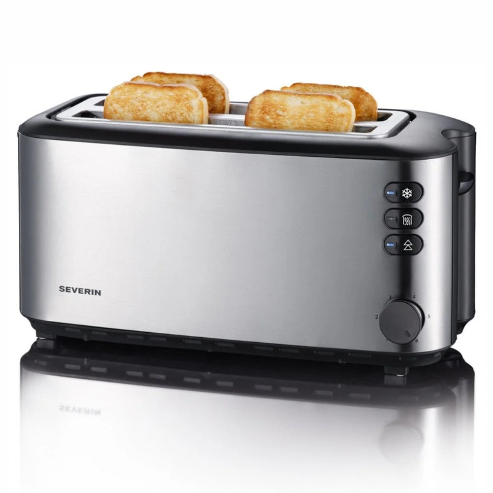 Severin Long Slot Stainless Steel 4-Slice Toaster.