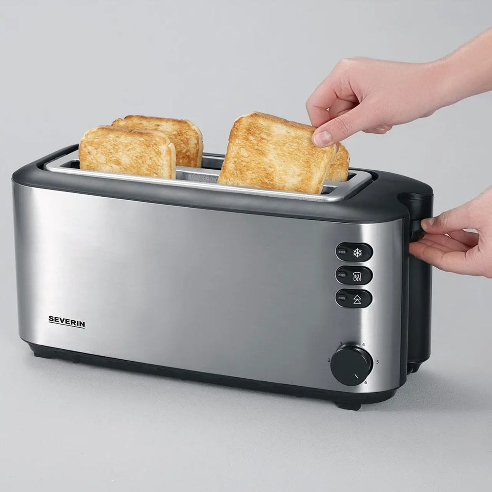 Severin Long Slot Stainless Steel 4-Slice Toaster.