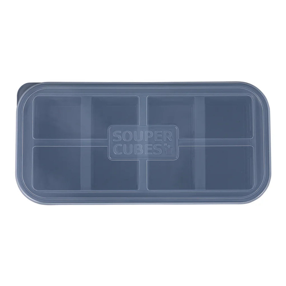 Souper Cubes 1-Cup Silicone Freezer Tray with Lid Charcoal