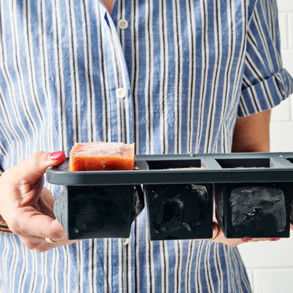 Souper Cubes 1-Cup Silicone Freezer Tray with Lid Charcoal