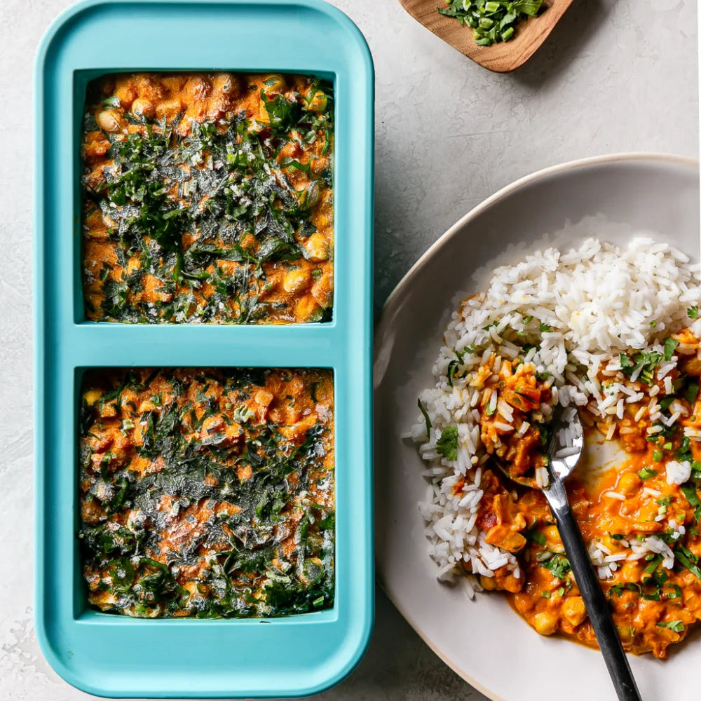 Souper Cubes 2-Cup Silicone Freezer Tray with Lid Aqua