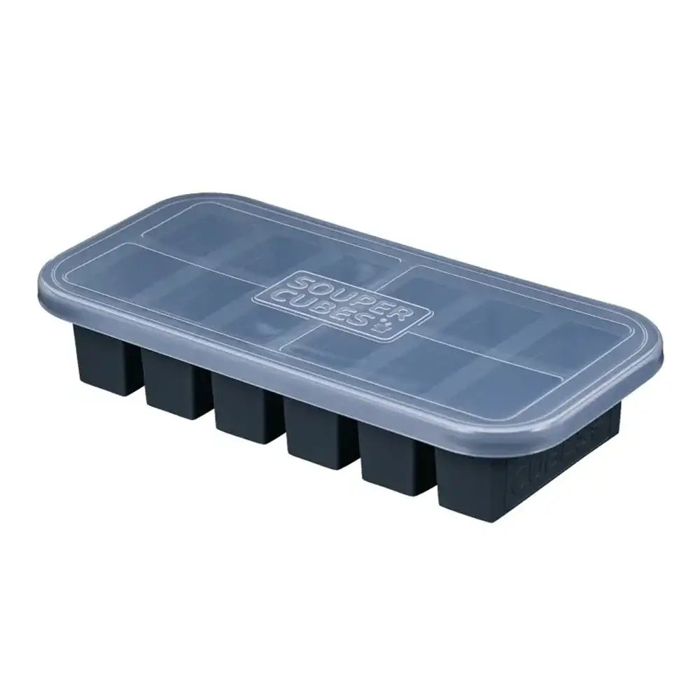 Souper Cubes Half-Cup Silicone Freezer Tray with Lid.