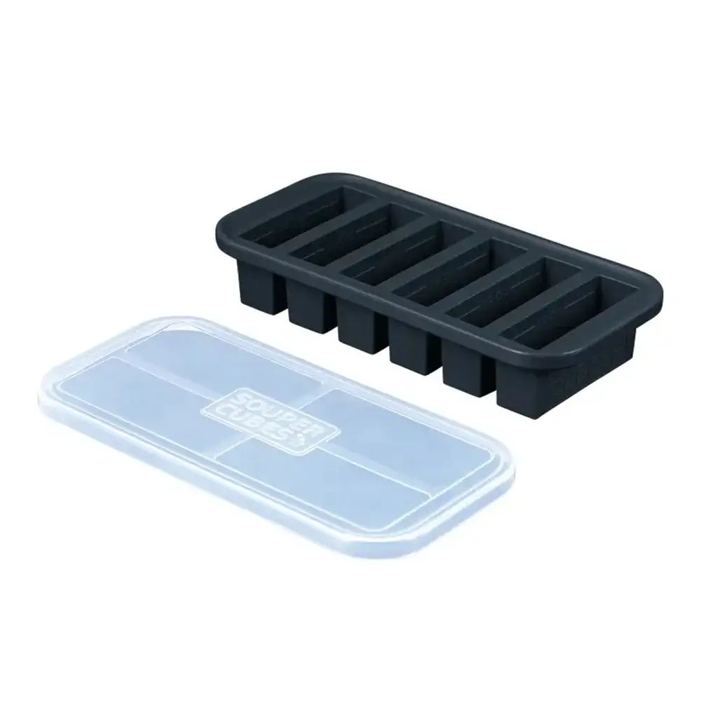 Souper Cubes Half-Cup Silicone Freezer Tray with Lid.