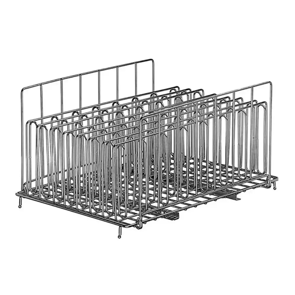 Metal dish rack on a white background