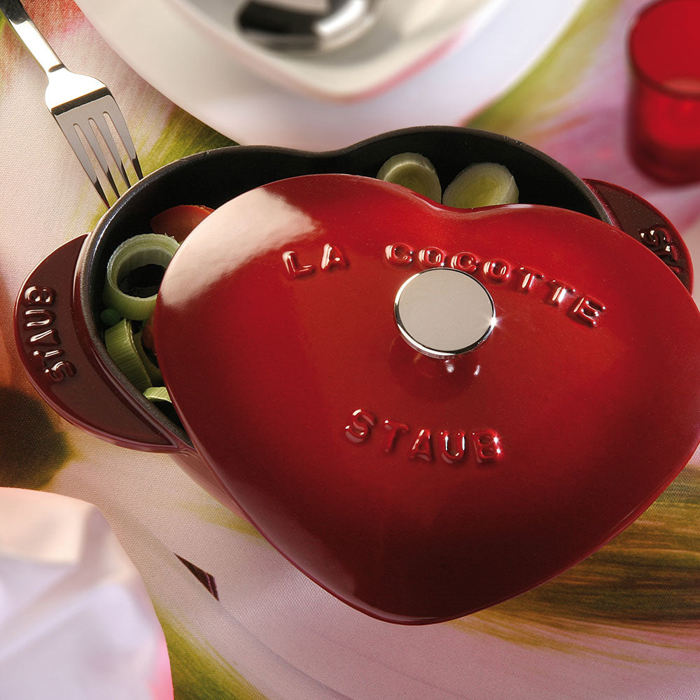 Staub Cast Iron Cherry Heart Cocotte 1.75l