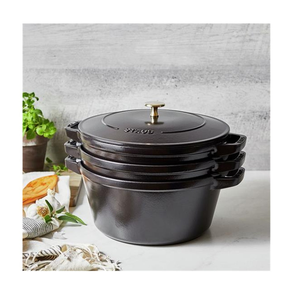 Staub Cast Iron Stackable 4 Piece Cookware Set