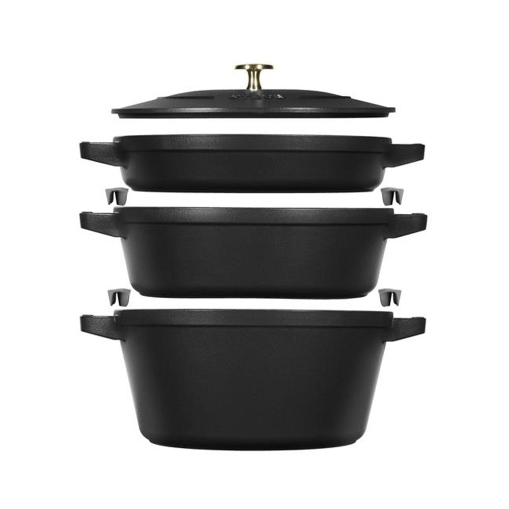 Staub Cast Iron Stackable 4 Piece Cookware Set