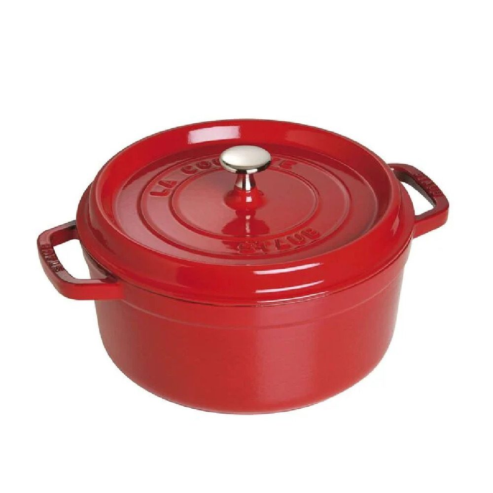 Staub Round Cast Iron Casserole Pot 3.8L Red