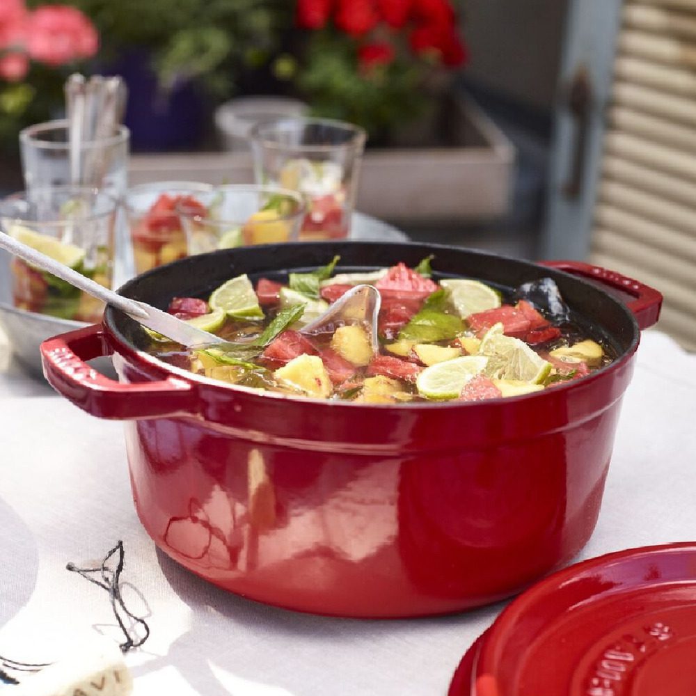 Staub Round Cast Iron Casserole Pot 3.8L Red
