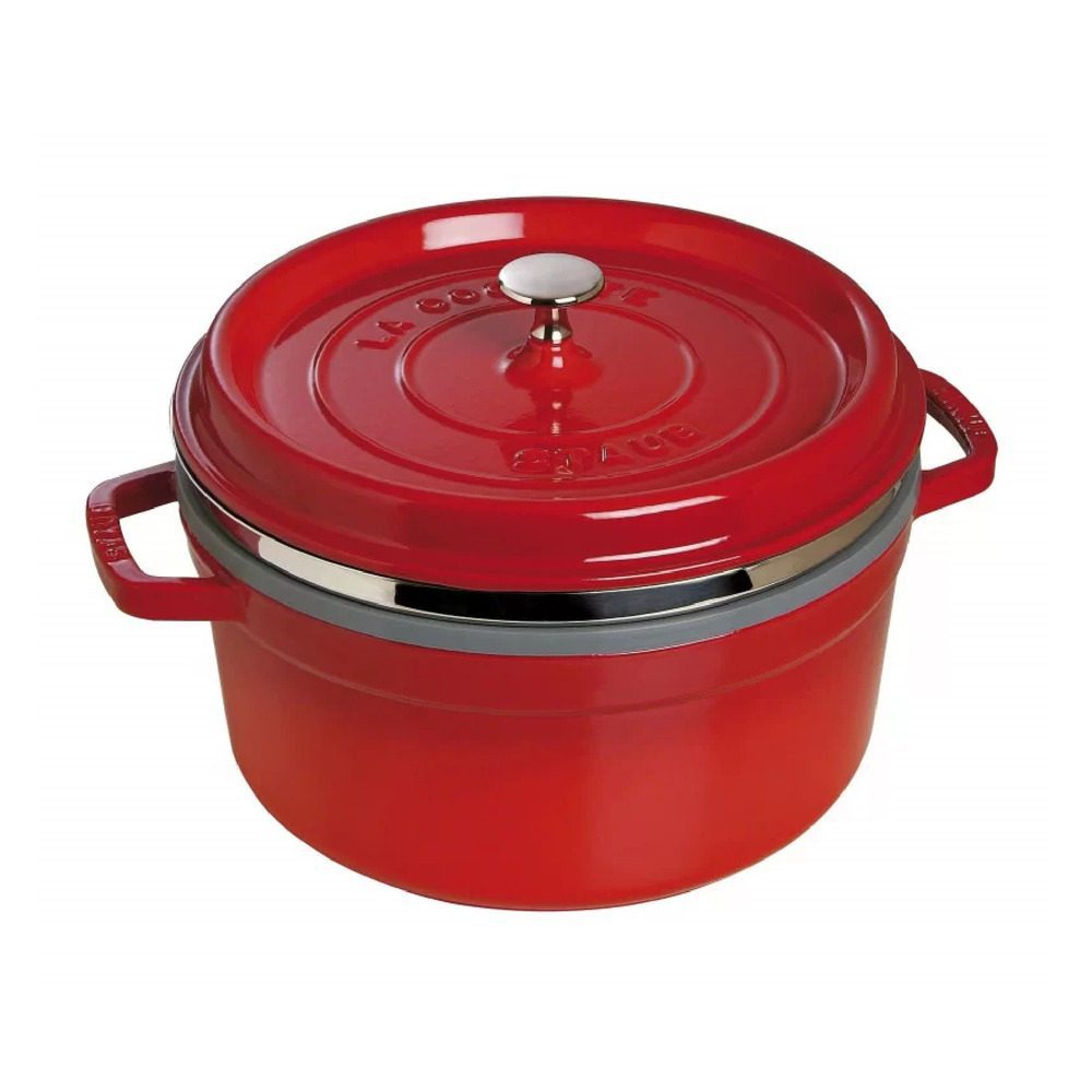 Staub Round Cast Iron Casserole & Steamer 5.2L