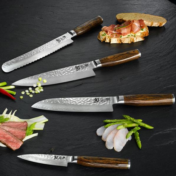 KAI Shun Premier Hammered Santoku Knife 18cm