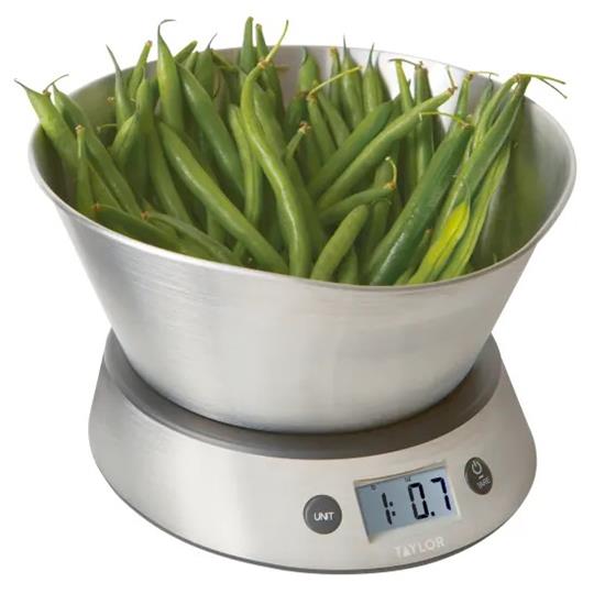 Taylor Pro Weighing Bowl Dual Digital Kitchen Scale 5kg