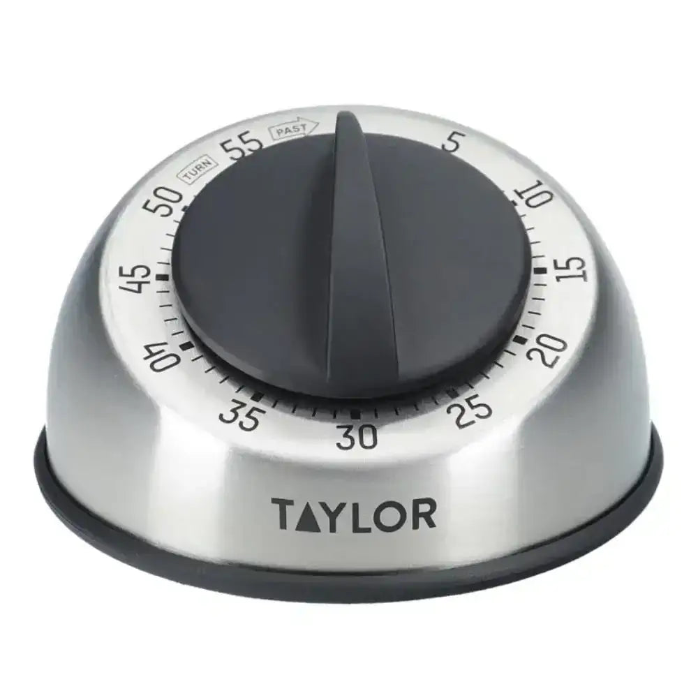 Taylor kitchen timer with black dial on a white background
