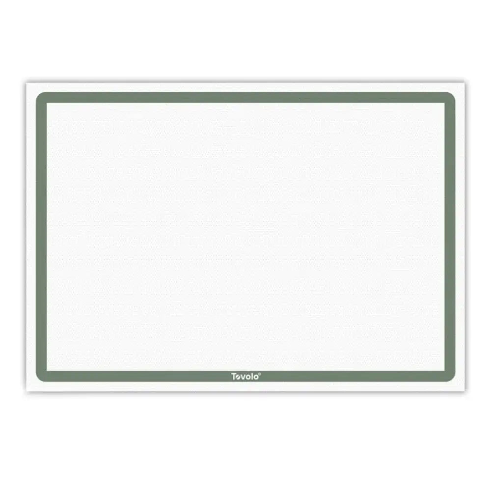 White baking mat with green frame and Tovolo logo on a white background