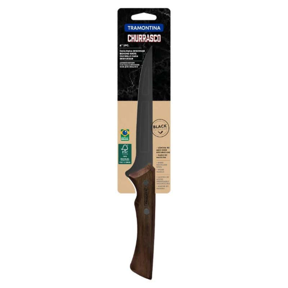 Tramontina Churrasco knife with packaging on a white background