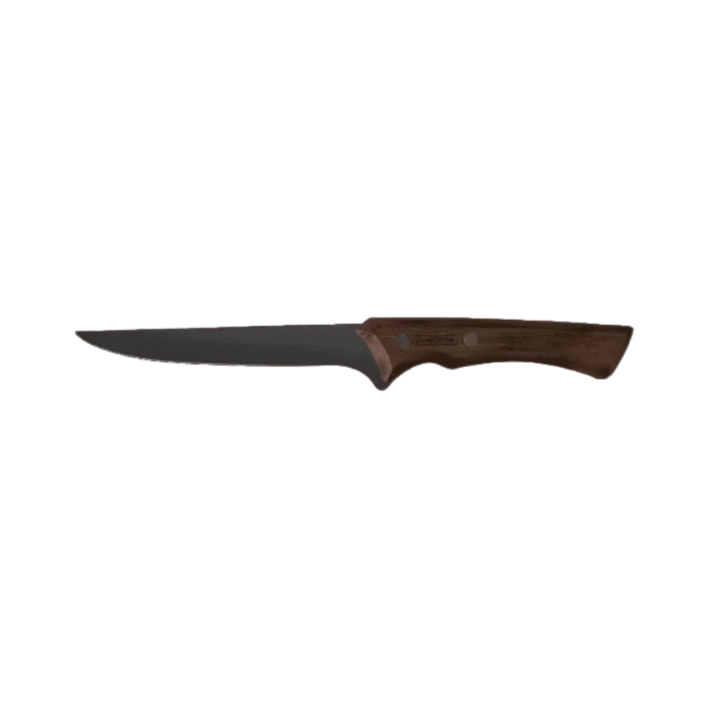 Knife with a wooden handle on a transparent background
