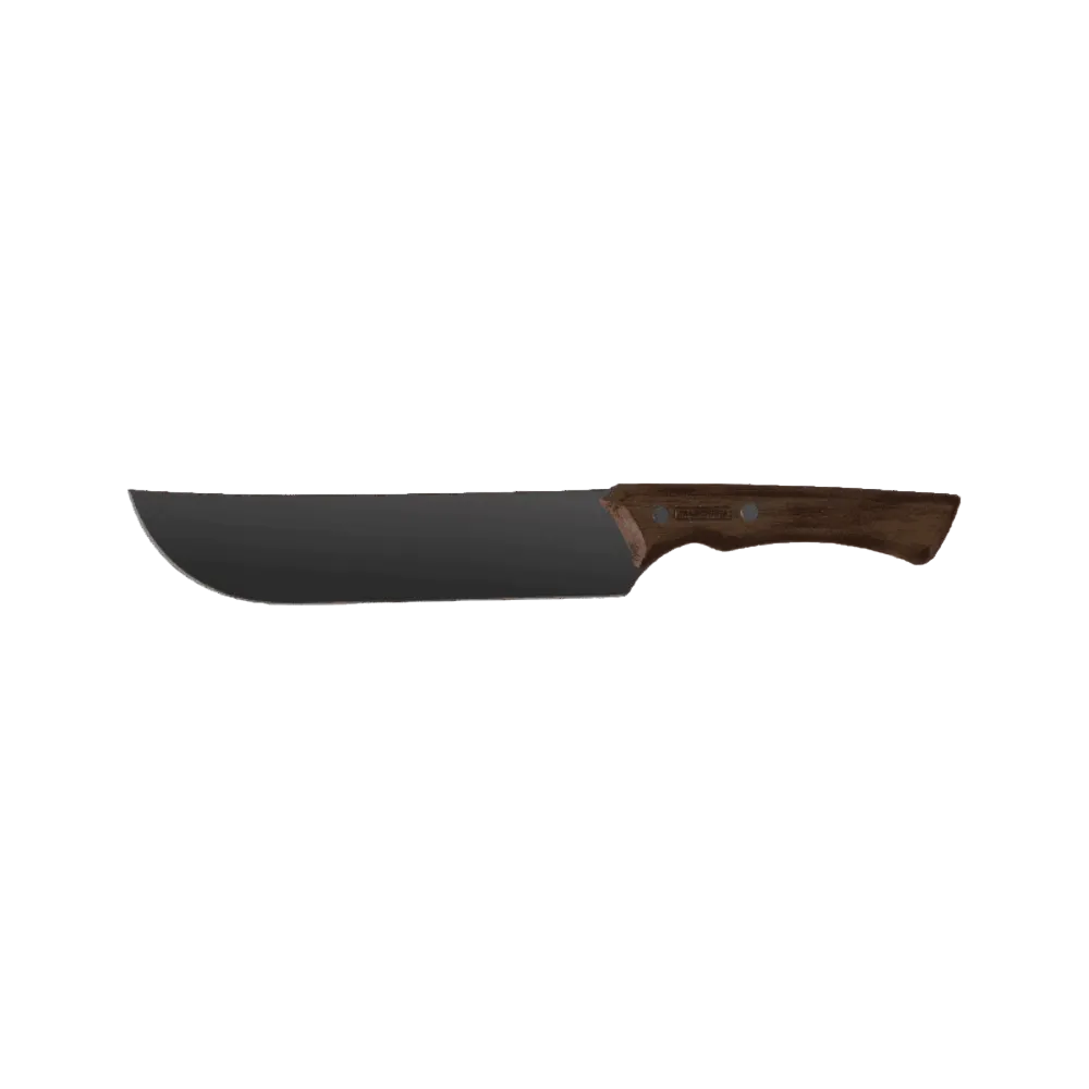 Knife with a wooden handle on a transparent background
