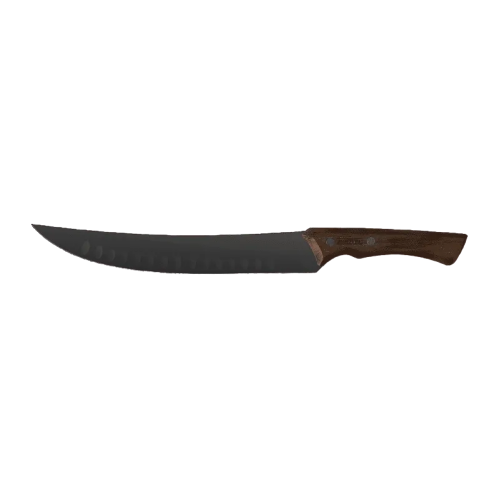 Knife with a wooden handle on a transparent background