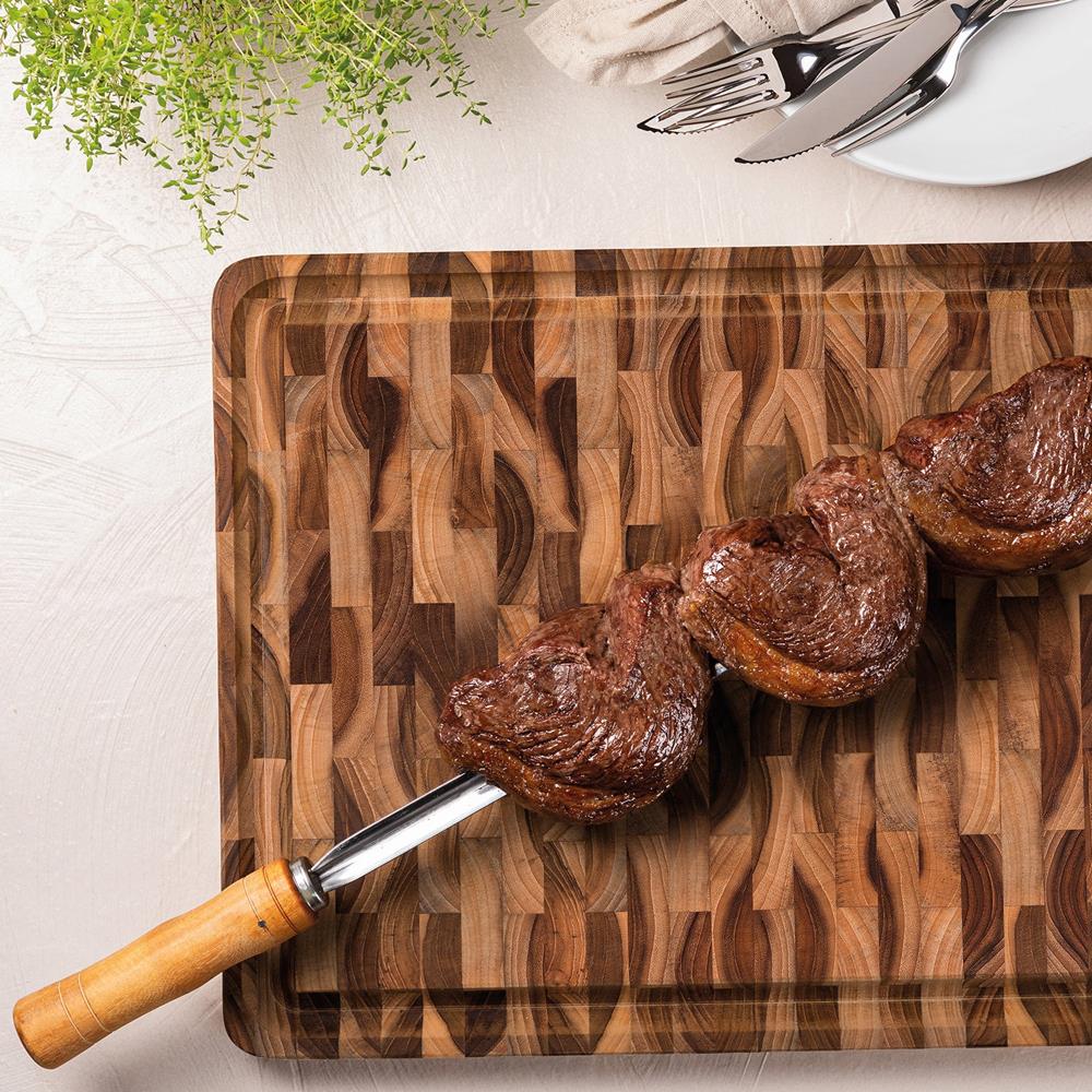 Tramontina Teak End Grain Inverted Chopping Board.