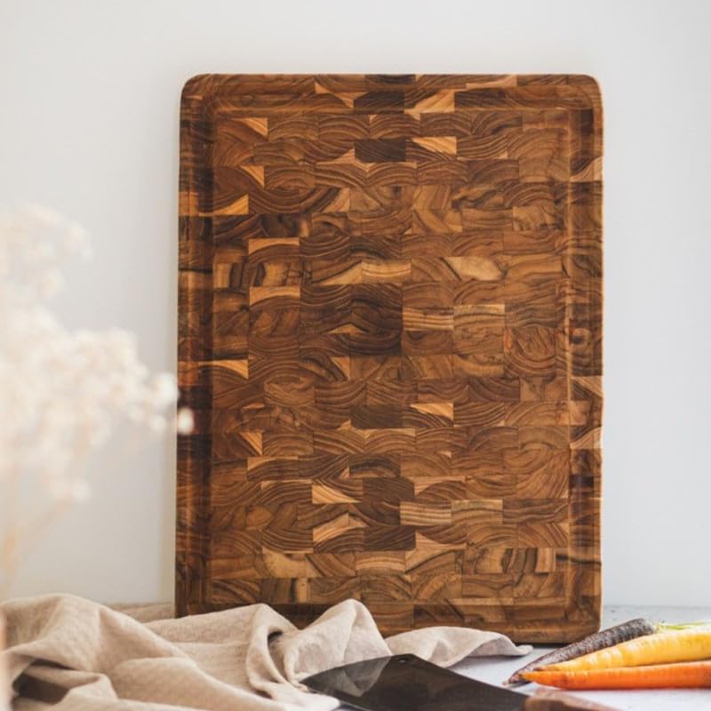Tramontina Teak End Grain Inverted Chopping Board.