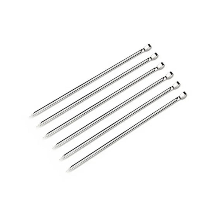 Tramontina stainless steel food skewers on a white background