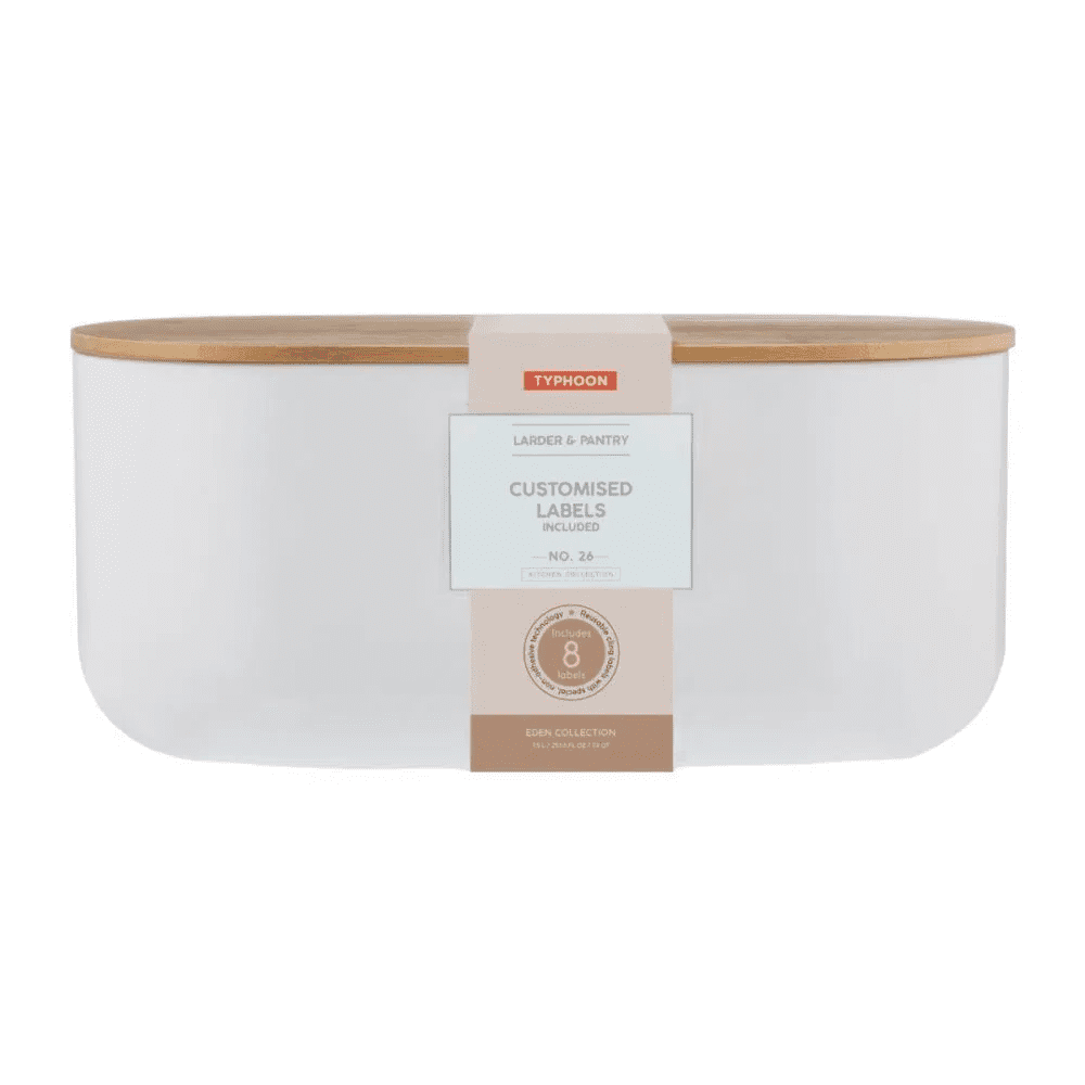 Typhoon Eden Bread Bin with Reusable Labels