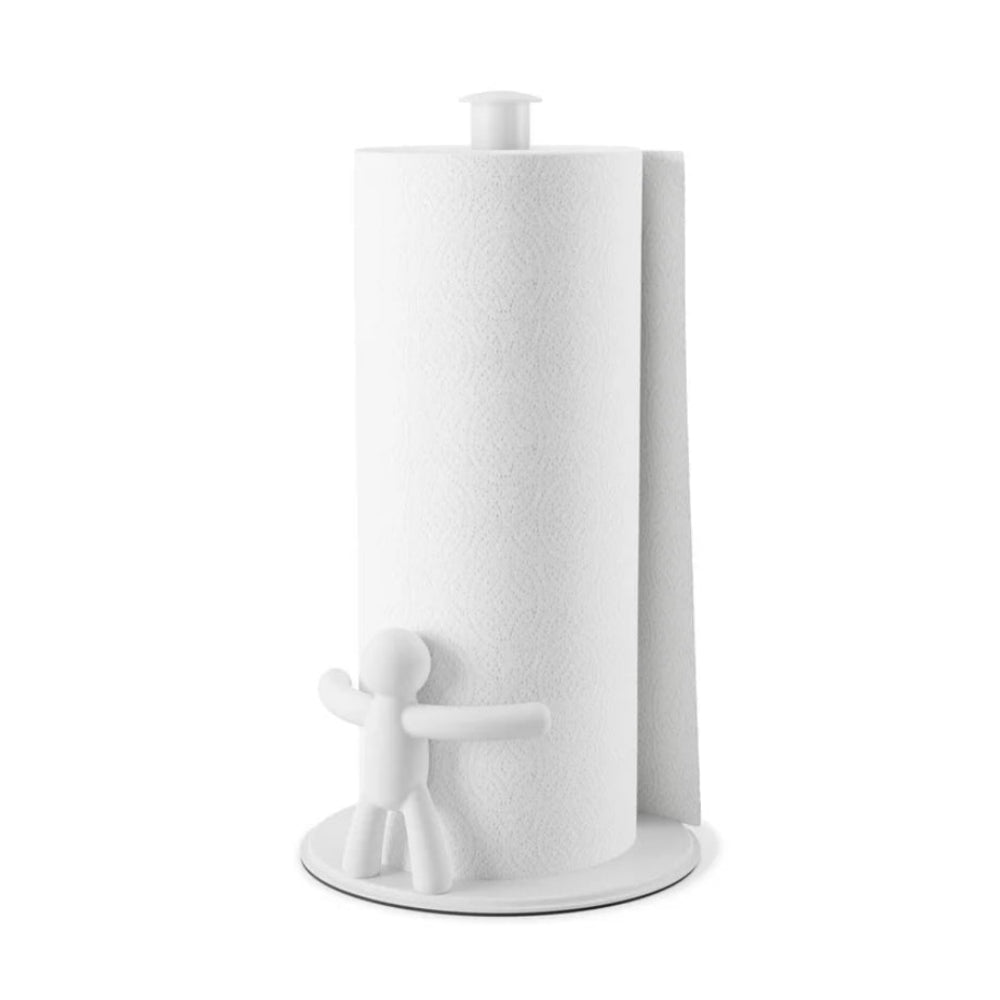 White paper towel holder on a white background 