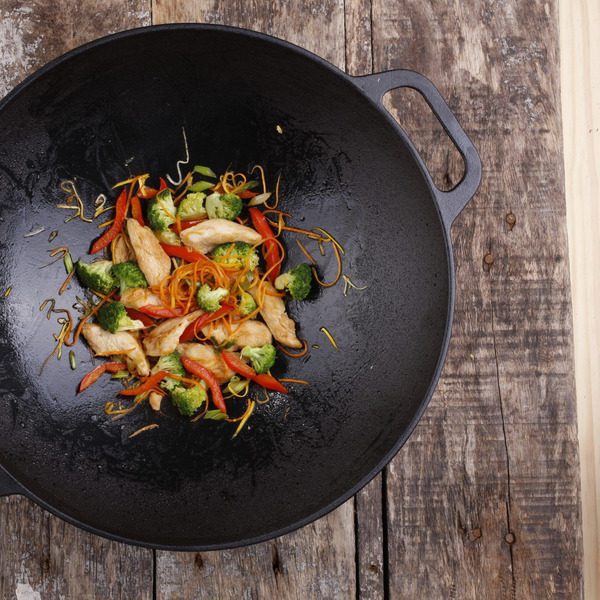 Victoria Enamelled Cast Iron Wok 36cm