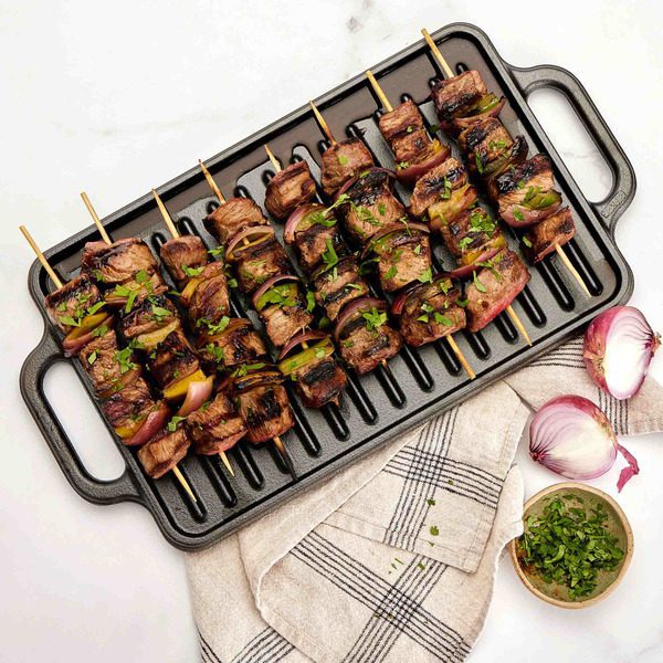 Victoria Enamelled Cast Iron Reversible Griddle 32cm