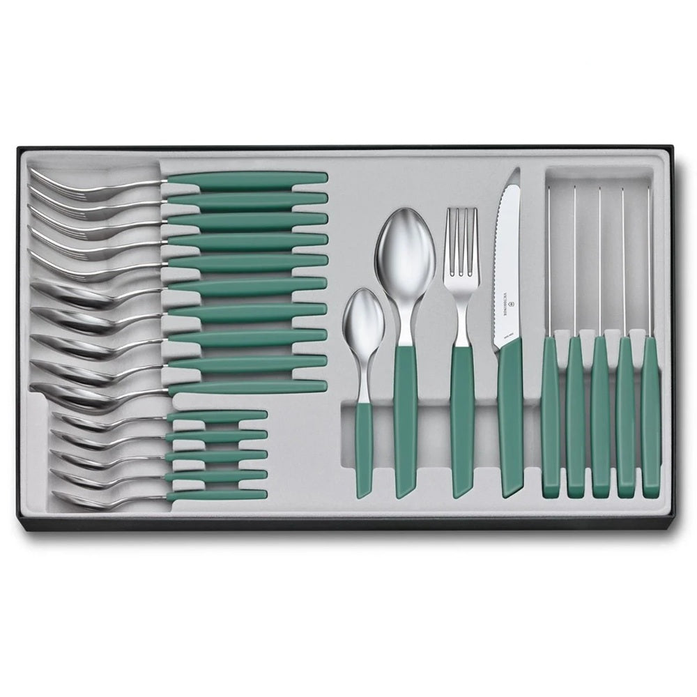 Victorinox Swiss Modern Cutlery Set 24 Piece Sage