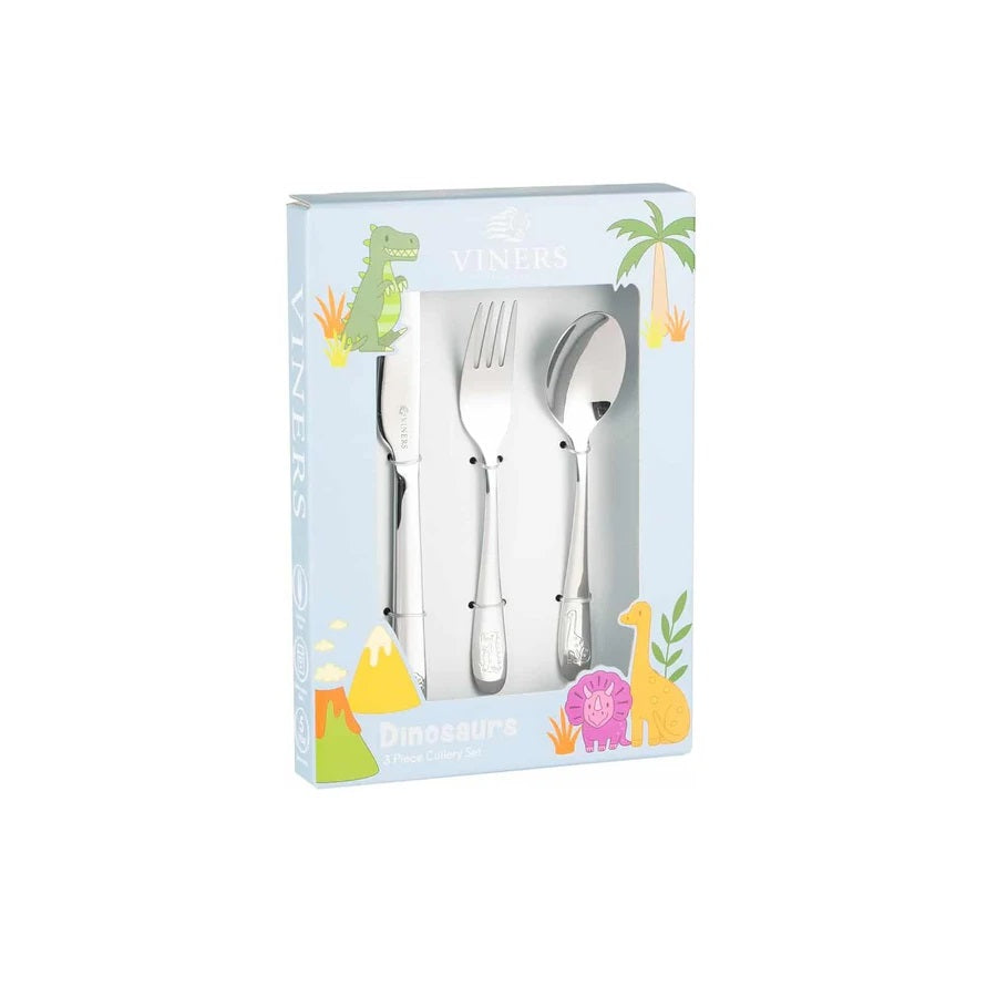 Viners Kids Stainless Steel Cutlery Set 3pc Dinosaur