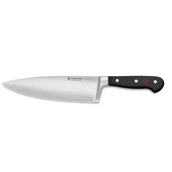 Chef's knife with Wüsthof logo on a white background