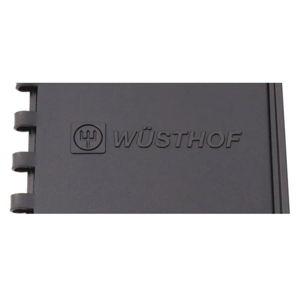 Black knife sheath with Wösthof logo on a white background