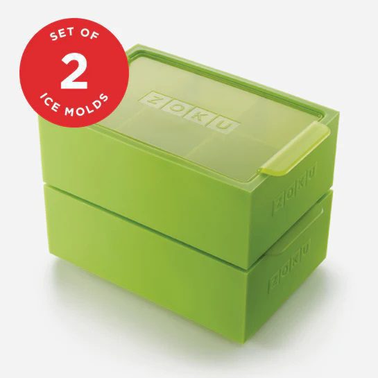 Zoku Jumbo Silicone Ice Trays with Lids Set of 2