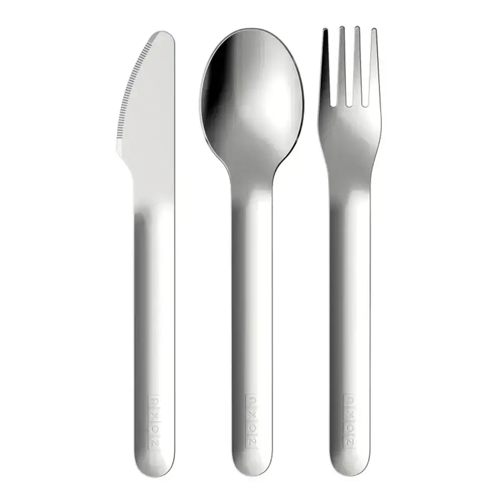 Zoku Kids Pocket Stainless Steel Cutlery Set 3pc Kitty